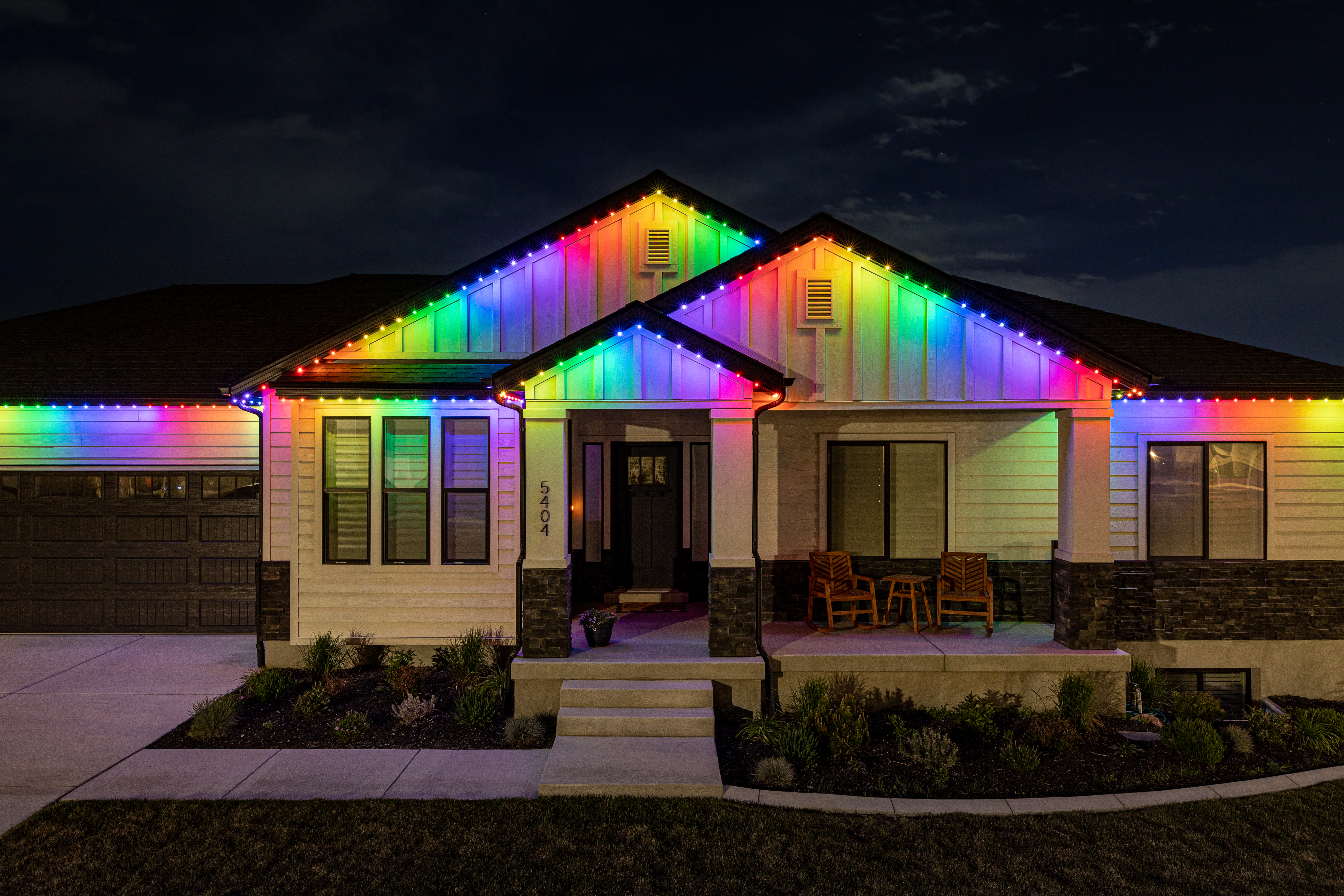 permanent holiday lights San Bernardino County home